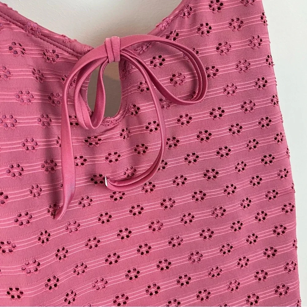 Xhilaration Mauve Eyelet One Piece Swimsuit Junior Medium M Cheeky Swim Bathing